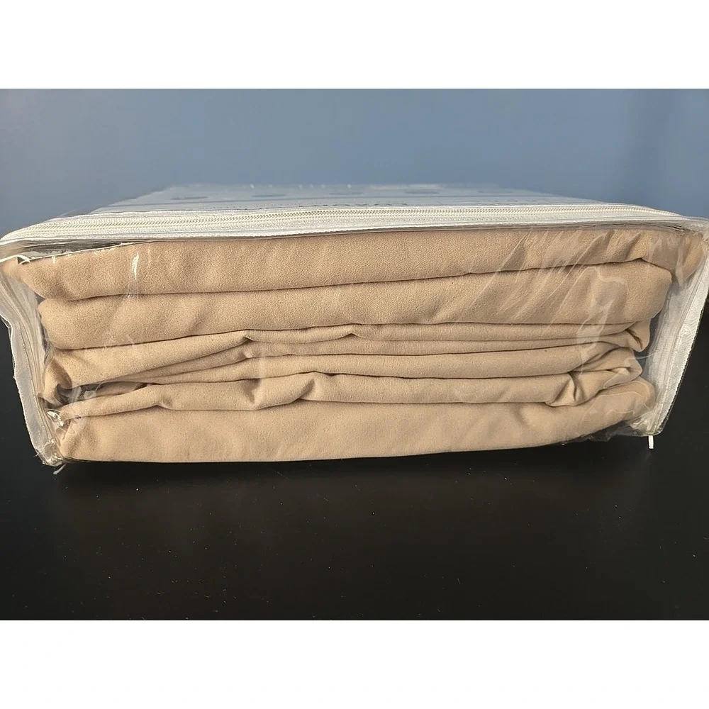 CGK‎ Linens Queen Flat Sheet, Fitted Sheet, 2 Pillowcases Beige 6pc Sheets NEW
